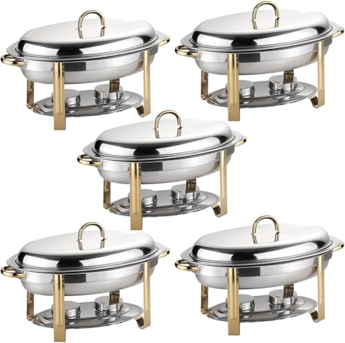 6l Ovales Chafing Dish Set, 2/4/5/6er Pack Edelstahl-buffetwärmer-tablett In Voller Größe Mit Lebensmittelpfanne, Wasserwanne Und Brennstoffhaltern, Für Hochzeiten, Caterings, Partys, 6 Pack 6l Ovales Chafing Dish Set, 2/4/5/6er Pack Edelstahl-buffetwärmer-tablett In Voller Größe Mit Lebensmittelpfanne, Wasserwanne Und Brennstoffhaltern, Für Hochzeiten, Caterings, Partys, 6 Pack von Generic