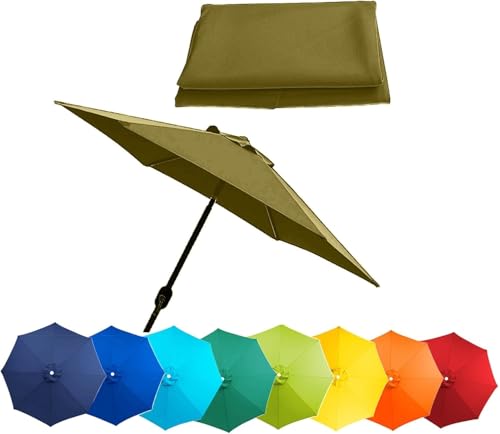 7,5 Fuß Sonnenschirm Ersatz Baldachin 2,7 M 3,0 M / 6 Arme / 8 Arme Ersatz Sonnenschirm Abdeckung Garten Sonnenschirm Stoffabdeckung Für Markt Tisch Sonnenschirm, Deep Khaki, 6 Ribs-3.0m(9.8ft) von Generic