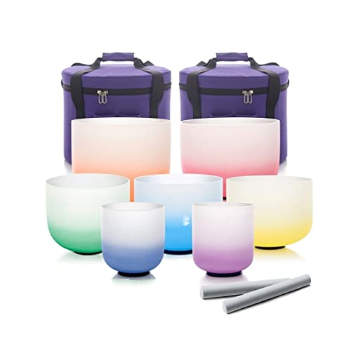 7-12 Zoll Bonbonfarbene Kristall Klangschalen 432hz Chakra Sets Mit Strapazierfähigen Tragetaschen 2 Stück Wildleder Sticks Gummischlägel, Random New case 7-12 Zoll Bonbonfarbene Kristall Klangschalen 432hz Chakra Sets Mit Strapazierfähigen Tragetaschen 2 Stück Wildleder Sticks Gummischlägel, Random New case von Generic