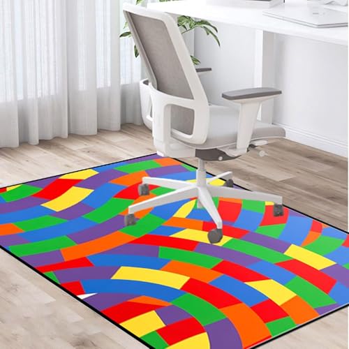 70x100cm Büro Bodenschutz Matte Gaming Stuhl Matte Teppich Schutz Stuhl Teppich Schutz Stuhl Matte Rutschfester Weicher Bodenschutz, F, 120 * 140cm von Generic