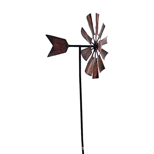 71,1 cm rotierende Windmühle Windspiel Eisenkunst Windmühle Garten Dekorative Steckmühle Skulptur Hof für Rasen Dekor Wind Terrasse von Generic