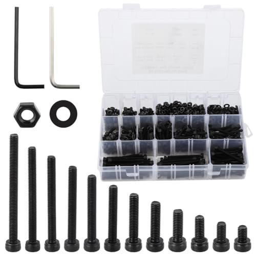 722 Stück Innensechskantschrauben, Muttern, Unterlegscheiben, 6–50 mm, Bolzen-Sortiment-Set für DIY-Projekte, Reparatur von Generic
