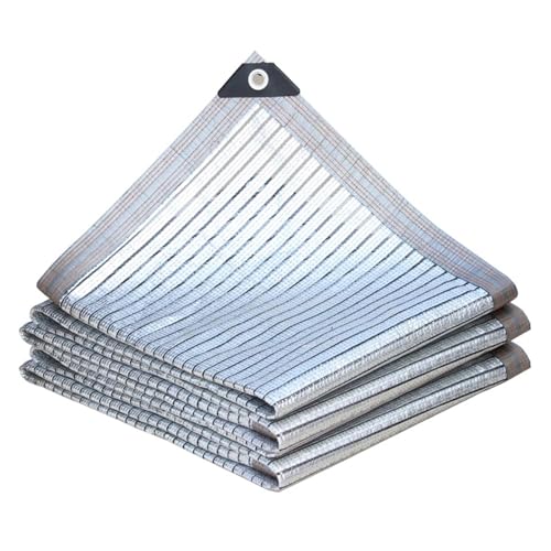 75% Aluminet-Schattentuch Garten-Schattennetzplane 2x5.0m 2x6.0m 3x3.0m 3x4.0m 4x6.0m Robuste Widerstandsfähige Schattenabdeckung mit Ösen für Schattenschirme Im Gewächshaus und Schattenpflanzen(8x20m von Generic