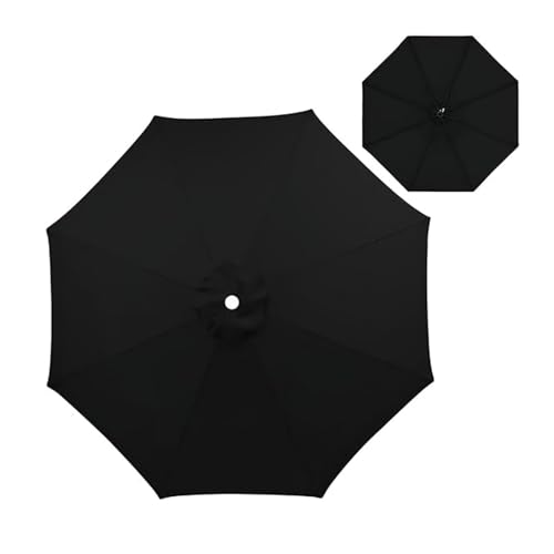 8-Arm-Schirm-Ersatzdach, Stoffschirmabdeckung, Markttischmarkise, for Garten, Terrasse, Pool, Terrassen, Ampelschirm(Black,10FT/3.0M) von Generic