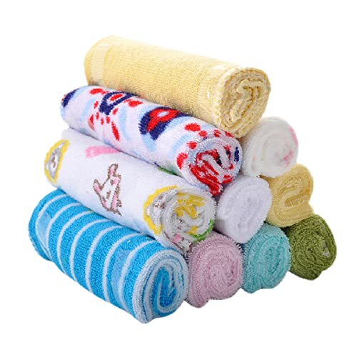 8 Stücke Neugeborenes Baby Handtücher Baumwolle Handtuch Infant Jungen Mädchen Waschlappen Taschentuch Spucktücher Handtuch Aufhänger von Generic