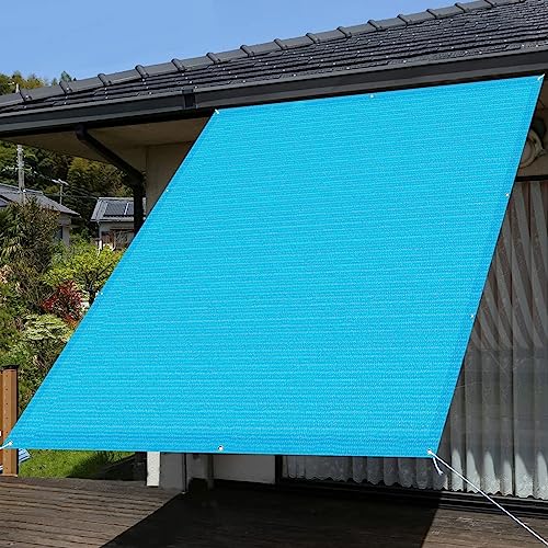 8 x 8 m Blue Sun Shade Sail Tear Resistant Tarp with 95% UV Block Sunshade Netting for Balcony Terrace Garden includes Mounting Ropes von Generic
