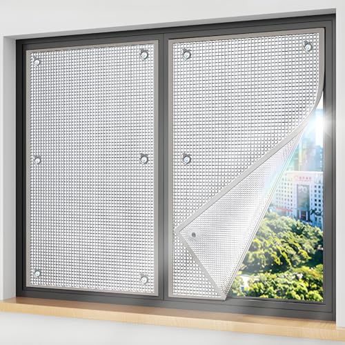 8mm Doppelte Aluminiumfolie Isolierfolie Fensterfolien, Sonnenschutzfolie Für Glasfenster Innen Oder Außen Reflektierende Wärmeschutzfolie(Grau,150x275cm) von Generic