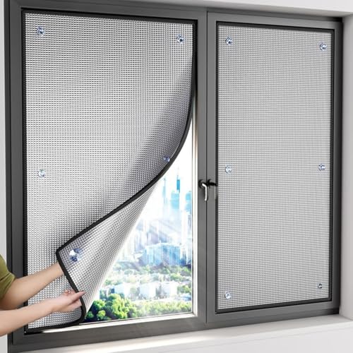 8mm Doppelte Aluminiumfolie Isolierfolie Fensterfolien, Sonnenschutzfolie Für Glasfenster Innen Oder Außen Reflektierende Wärmeschutzfolie(Schwarz,140x265cm) von Generic