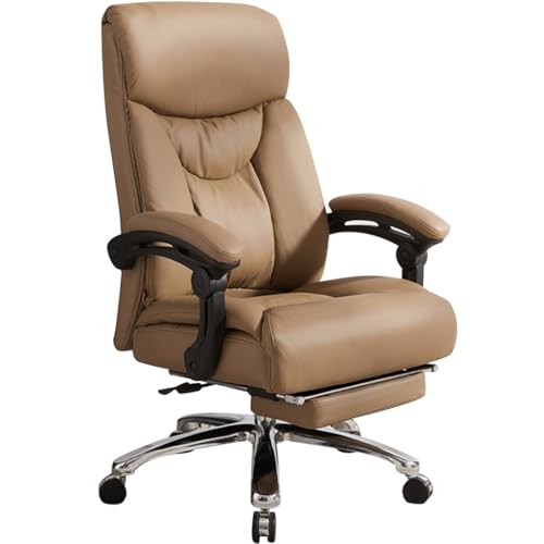 90°-145° Liegestuhl Fürs Büro, Bequemer Nickerchenstuhl – Leicht Zu Reinigender Computerstuhl Aus PU-Leder, 360° Drehbar Und Höhenverstellbar(Brown Chair) von Generic