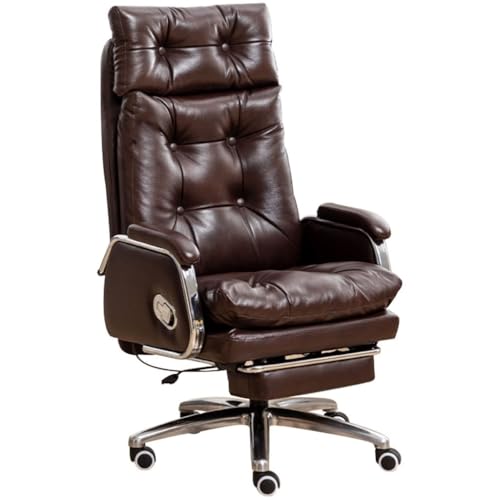 90°–155° Verstellbarer Chefsessel, Bequemer Bürostuhl Mit Hoher Rückenlehne, Tragkraft: 200 Kg(Coffee Color) von Generic