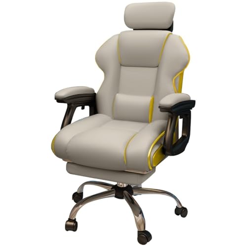 90°-160° Verstellbarer Computerstuhl Fürs Schlafzimmer, Verstellbare Kopfstütze, Robuster Gaming-Stuhl Mit Aluminiumbasis, Einfache Montage(Gray Chair) von Generic