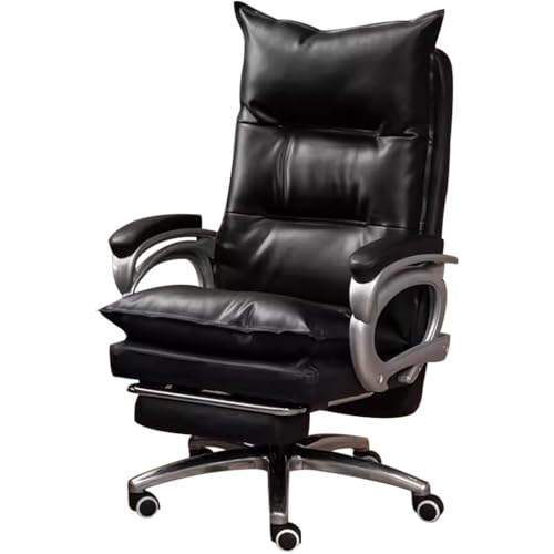 90°-160° Verstellbarer Drehsessel Für Nickerchen – Weicher, Bequemer Chefsessel Aus Echtem Leder, Höhenverstellbar Und Einfach Zu Montieren(Black Chair) von Generic