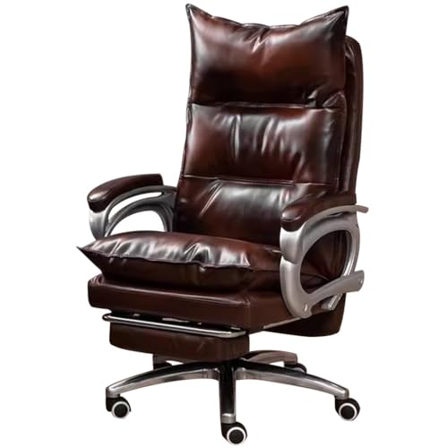 90°-160° Verstellbarer Drehsessel Für Nickerchen – Weicher, Bequemer Chefsessel Aus Echtem Leder, Höhenverstellbar Und Einfach Zu Montieren(Brown Chair) von Generic