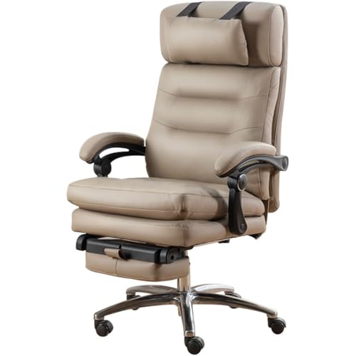 90°–160° Verstellbarer Drehstuhl, Computer-Schreibtischstuhl Mit Höhenverstellbarer Kopfstütze, Tragkraft: 170 Kg(Light Coffee) von Generic