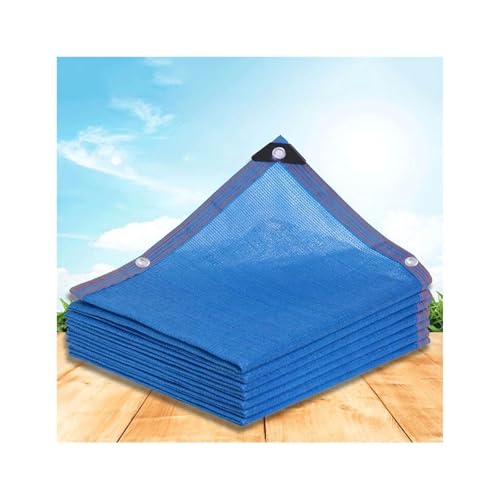90% Blaues Sonnenschutztuch mit Ösen, UV-beständiges Beschattungsnetz 2x2.0m 2x3.0m 2x4.0m 2×5.0m UV-beständiges Gartennetz für Gewächshauspflanzen Abdeckung Terrassenzwinger(5x6.0m) von Generic
