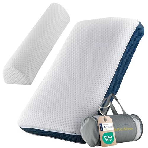 Alfa Sleep 2er Schlafset Orthopädisches Kopfkissen & Kniekissen Ergonomisches Nackenkissen aus Memory Foam, Seitenschläferkissen & Rückenschläferkissen (Standard) von Alfa Sleep