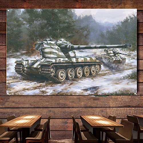 AMX-50B Frankreich Heavy Tank – Weltkrieg Militärausrüstung Poster – Warfare Artillery Gun Bomb Tank Schwere Panzer Waffen Banner – Wandkunst Dekoration Flagge von Generic