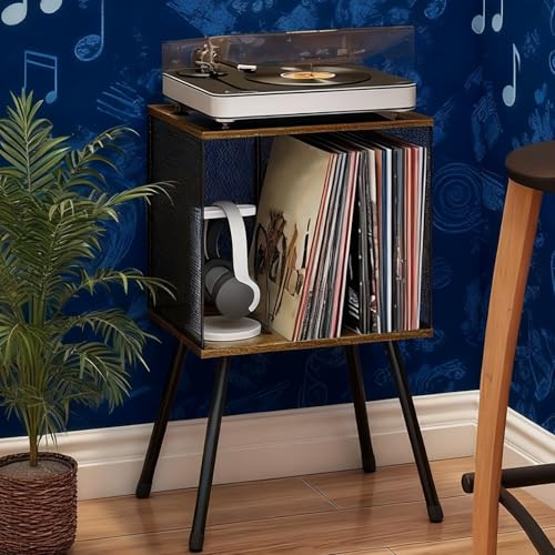 AV-Media-Ständer mit Holzregal Plattenspieler Tisch mit Verstellbaren Ablage, Offener CD-Player-Ständer, Entertainment-Center, für Heimkino Schlafzimmer AV-Media-Ständer mit Holzregal Plattenspieler Tisch mit Verstellbaren Ablage, Offener CD-Player-Ständer, Entertainment-Center, für Heimkino Schlafzimmer von Generic