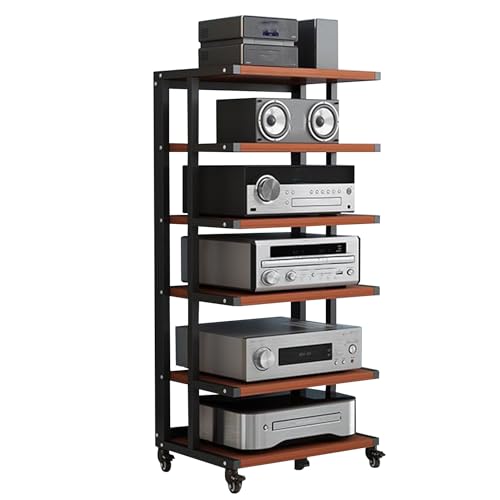 AV Shelf6 Tier Stereo Regal, AV Media Ständer, Komponente Stereo Stand Kabinett, Ecke Audio Rack Regal, Holz Audio-Video Regal, Spielkonsolenständer Turm CD Player Ständer, Kleiner Raum, Haus, Of von Generic