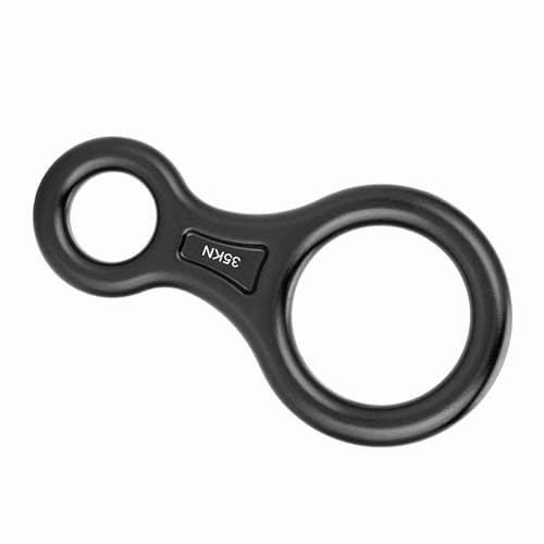 Abbildung 8 Nachkomme, Klettern Ascender 35KN Abbildung 8 Wort Seil des Seiles Descender Tree Tree Getriebe Rappel Ring Klettern Rettungsausrüstung für Rettung (Black) von Generic