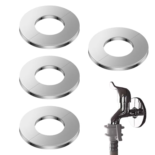 Abdeckbleche – 4pcs Edelstahl Duschmischer Abdeckplatte Schutzring | Gemeinsame Duschwanne, Schutz für Winkelventillöcher, Wasserleitung, Toilettenflanschenschutz von Generic
