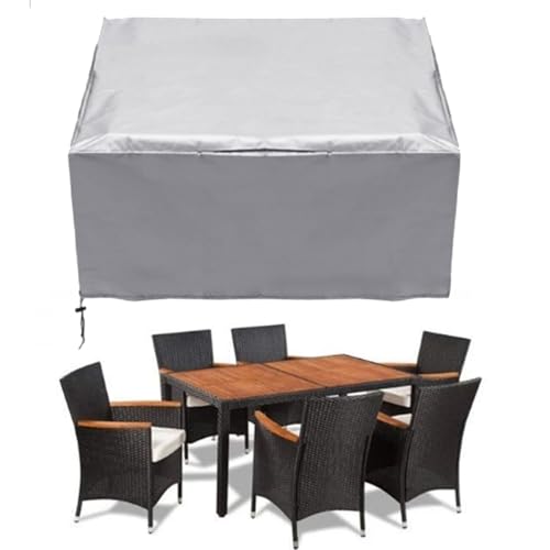 Abdeckung Gartenmöbel Wasserdicht Rechteckig Abdeckung 420D Oxford Gewebe Schutzhülle für Gartentisch Sitzgruppe,Regenschutz Staubfest Abdeckung für Gartenbank(Size:280x188x71cm,Color:B) von Generic