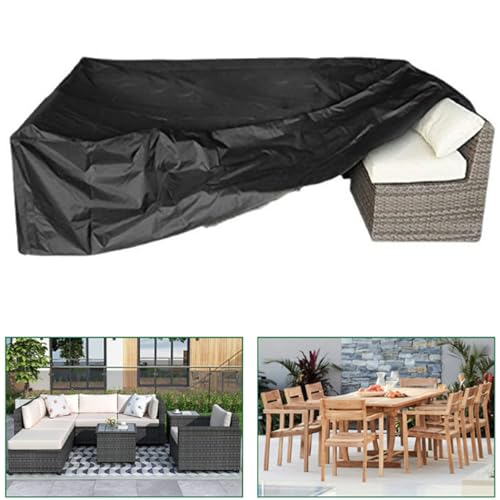 Abdeckungen für Gartenmöbel Wasserdicht Rechteckig Abdeckung 420D Oxford Schutzhülle Abdeckplane für Gartentische Terrassenmöbel,Regenschutz Staubfest Abdeckung Gartenbank(Size:244x244x30cm,Color:A) von Generic