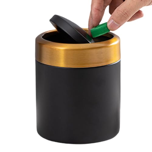 Abfalleimer zum Aufstellen, Mülleimer Schreibtisch | 1,5 Liter Abfalleimer mit Schwingdeckel aus Edelstahl 304 für Schminktisch, Beistelltisch Abfalleimer zum Aufstellen, Mülleimer Schreibtisch | 1,5 Liter Abfalleimer mit Schwingdeckel aus Edelstahl 304 für Schminktisch, Beistelltisch von Generic