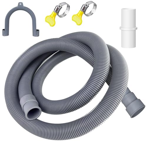 Ablaufschlauch für Waschmaschine – gewellter Scheibenwischerschlauch, Ablaufschlauch-Set | Ein flexibler Ablaufschlauch für Waschmaschinen und Geschirrspüler, enthält 1 Adapter, 2 Klemmen Ablaufschlauch für Waschmaschine – gewellter Scheibenwischerschlauch, Ablaufschlauch-Set | Ein flexibler Ablaufschlauch für Waschmaschinen und Geschirrspüler, enthält 1 Adapter, 2 Klemmen von Generic