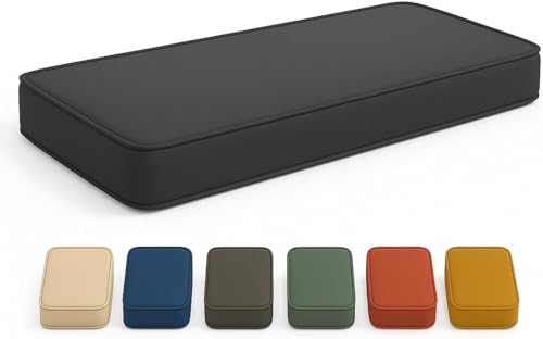 Abnehmbarer Bezug Waschbar Bankauflage Wasserdicht – Sitzkissen Für Gartenbank, rutschfeste Bankkissen Garten Sitzpolster, Outdoor Indoor Balkon Terrasse Dekokissen(Dark Gray,50x20x3inch) von Generic