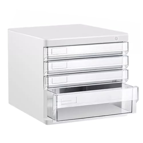 Abschließbare Aktenbox – Dokumentenschrank Mit 4/5 Schubladen Für Briefpapier, Ordner Und Bürobedarf – Sicher Und Platzsparend Für Den Heimarbeitsplatz(Grigio,4-Layers) von Generic