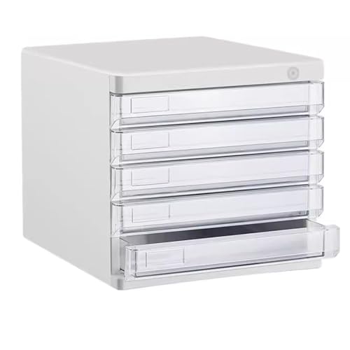 Abschließbare Aktenbox – Dokumentenschrank Mit 4/5 Schubladen Für Briefpapier, Ordner Und Bürobedarf – Sicher Und Platzsparend Für Den Heimarbeitsplatz(Grigio,5-Layers) von Generic