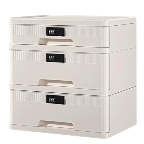 Abschließbare Aufbewahrungsbox Mit Zahlenschloss – A4-Ordner Für Büro, Zuhause Und Wohnheim, Schreibtisch-Dokumentenschrank Für Dokumente, Ordner Und Zubehör(3-layersB) von Generic