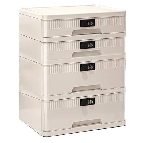 Abschließbare Aufbewahrungsbox Mit Zahlenschloss – A4-Ordner Für Büro, Zuhause Und Wohnheim, Schreibtisch-Dokumentenschrank Für Dokumente, Ordner Und Zubehör(4-Layers) von Generic