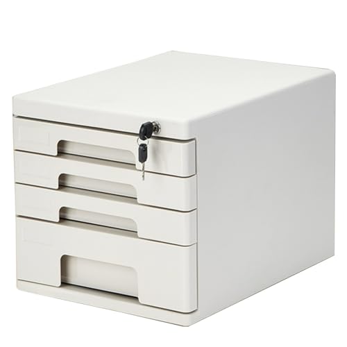Abschließbarer Schreibtisch-Aktenschrank – Aufbewahrungs-Organizer Für A4-/Letter-Dokumente, Mehrschichtige Aktenbox Für Das Home Office Für Ordner, Papiere Und Archive(Grigio,4-Layers) von Generic