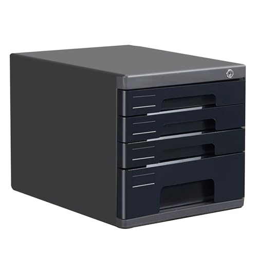 Abschließbarer Schreibtisch-Aktenschrank – Aufbewahrungs-Organizer Für A4-/Letter-Dokumente, Mehrschichtige Aktenbox Für Das Home Office Für Ordner, Papiere Und Archive(Schwarz,5-Layers) von Generic