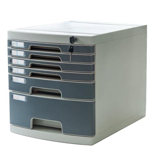 Abschließbarer Schreibtisch-Aktenschrank – Mehrschichtiger Kunststoff-Organizer Für Bürodokumente, Klassifizierung, Kleiner Aktenschrank Mit Sicheren Schubladen(6-layersA) von Generic