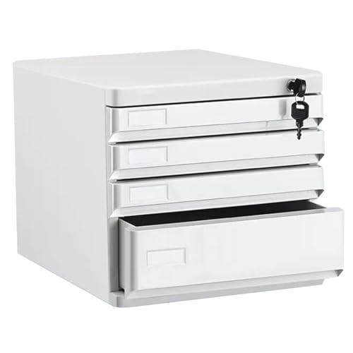 Abschließbarer Schreibtisch-Organizer Mit 4/5 Schubladen – Dokumentenschrank Für Büro, Zuhause, Ordner, Dokumente Und Archive – Ideal Für Schreibtisch Und Arbeitsplatte(Grigio,4-Layers) von Generic