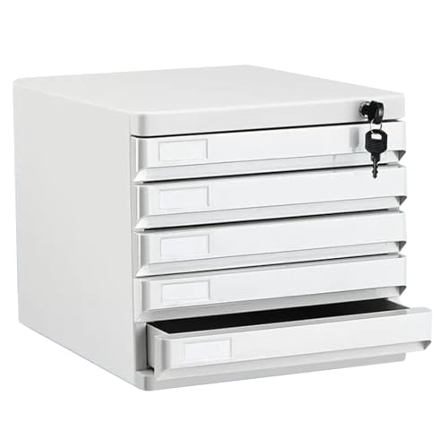 Abschließbarer Schreibtisch-Organizer Mit 4/5 Schubladen – Dokumentenschrank Für Büro, Zuhause, Ordner, Dokumente Und Archive – Ideal Für Schreibtisch Und Arbeitsplatte(Grigio,5-Layers) von Generic