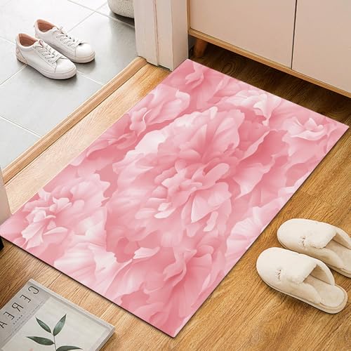 Abstrakt Aquarell Blumen Rot Teppich Wohnzimmer 60x90cm Kurzflor Waschbarer Teppisch Super Weich rutschfest Blumen Pflanzen Wohnzimmerteppich für Schlafzimmer Esszimmer von Generic