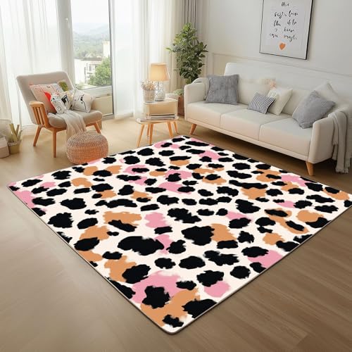 Abstrakt Gemaltes Tiere Leopard Teppich Wohnzimmer 180x240cm Rugs for Living Room, Kurzflor Waschbar Teppisch Graffiti Leopard Wohnzimmerteppich rutschfest für Schlafzimmer Kunstwolle Carpet Abstrakt Gemaltes Tiere Leopard Teppich Wohnzimmer 180x240cm Rugs for Living Room, Kurzflor Waschbar Teppisch Graffiti Leopard Wohnzimmerteppich rutschfest für Schlafzimmer Kunstwolle Carpet von Generic
