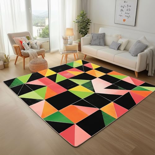 Abstrakt Geometrie Bunt Teppich Läufer 150x210cm – Geometrie Textur Kurzflor Waschbar Teppich, Pflegeleicht, Extra Weich – Für Flur, Küche, Schlafzimmer Teppiche Abstrakt Geometrie Bunt Teppich Läufer 150x210cm – Geometrie Textur Kurzflor Waschbar Teppich, Pflegeleicht, Extra Weich – Für Flur, Küche, Schlafzimmer Teppiche von Generic