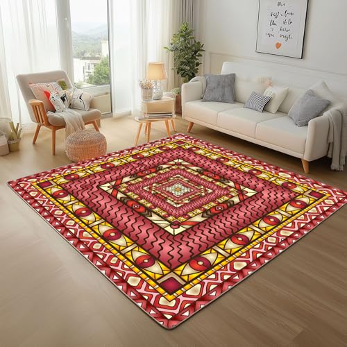 Abstrakt Rechteckig Geometrie Muster Teppich Läufer 60x110cm – Rot Geometrie Kurzflor Waschbar Teppich, Pflegeleicht, Extra Weich – Für Flur, Küche, Schlafzimmer Teppiche Abstrakt Rechteckig Geometrie Muster Teppich Läufer 60x110cm – Rot Geometrie Kurzflor Waschbar Teppich, Pflegeleicht, Extra Weich – Für Flur, Küche, Schlafzimmer Teppiche von Generic