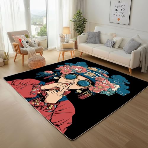 Abstrakt Vintage Mädchen Rugs for Living Room 200x300cm Indoor Teppisch Schlafzimmer Teppich Wohnzimmer Cartoon Blumen Mädchen Kurzflor Waschbar Tepich Für Büro Esszimmer Kinderzimmer Abstrakt Vintage Mädchen Rugs for Living Room 200x300cm Indoor Teppisch Schlafzimmer Teppich Wohnzimmer Cartoon Blumen Mädchen Kurzflor Waschbar Tepich Für Büro Esszimmer Kinderzimmer von Generic