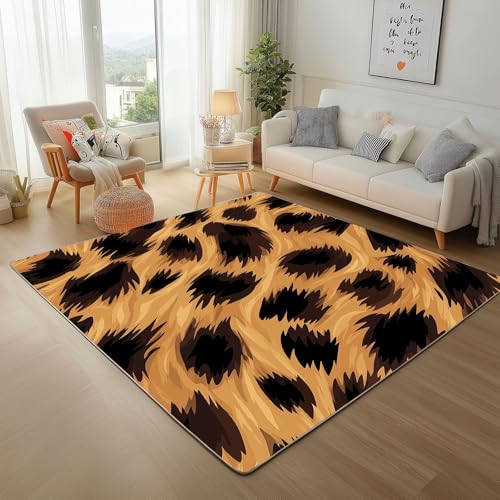 Abstrakt gemalte Leopardenmuster Teppich Wohnzimmer 200x300cm rutschfest Kurzflor Kunstwolle Schlafzimmer Teppisch Waschbar Tierfell Textur Bettvorleger Teppiche für Büro Bereich Dekor Abstrakt gemalte Leopardenmuster Teppich Wohnzimmer 200x300cm rutschfest Kurzflor Kunstwolle Schlafzimmer Teppisch Waschbar Tierfell Textur Bettvorleger Teppiche für Büro Bereich Dekor von Generic