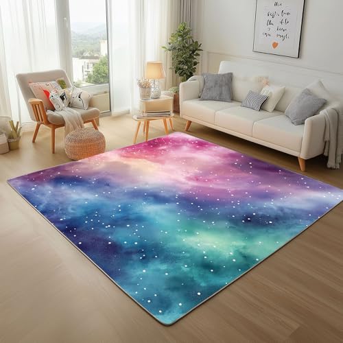 Abstrakte Galaxie-Batik Teppich Wohnzimmer 200x300cm, Flauschiger Kurzflor Teppich Waschbarer Moderner Teppiche Buntes Batikmuster rutschfest Teppiche für Esszimmer Küchen Schlafzimmer Abstrakte Galaxie-Batik Teppich Wohnzimmer 200x300cm, Flauschiger Kurzflor Teppich Waschbarer Moderner Teppiche Buntes Batikmuster rutschfest Teppiche für Esszimmer Küchen Schlafzimmer von Generic