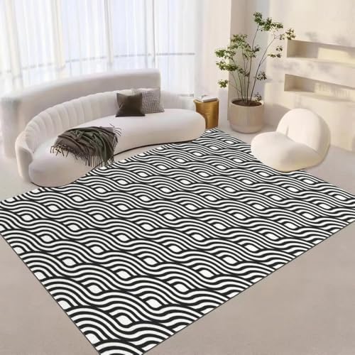 Abstrakte Geometrische Texturstreifen Quadratischer Flanell 3D-Gedruckter Teppich Modernes Zuhause Wohnzimmer Fußmatten Schlafzimmer Teppich - 100 X 200 Cm - Leicht Zu Reinigendes, Weiche -84685476698 von Generic