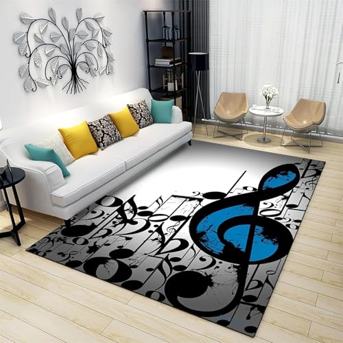 Abstrakte Noten Zum Thema Musik 3D-Druck Weicher Wohnzimmerteppich 80 X 120 Cm - Rutschfester Teppich Mit Niedrigem Flor - Heimtextilien-Fußmatte - - Anti-Flecken, Fusselt Nicht, Umweltfr -31515802893 von Generic