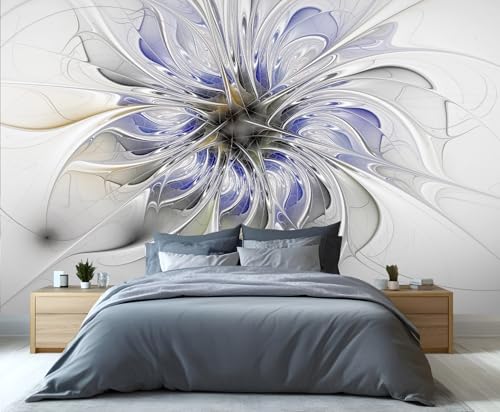 Abstrakte Tapete Linien Mädchenzimmer Tapete Kurven Wandbild Abstrakte Blumen Tapeten für Wohnzimmer Schlafzimmer Wandbild Poster 300X210cm von Generic