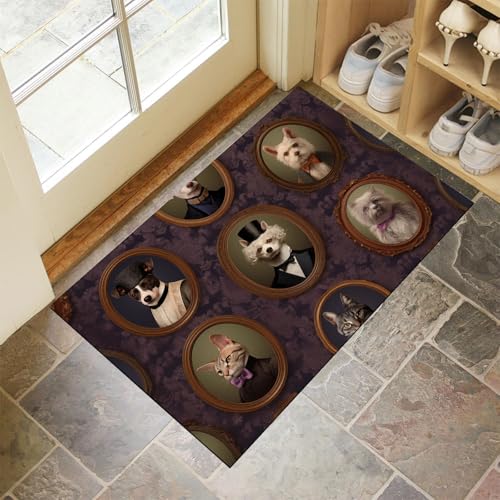 Abstrakte Tiere Fußmatte Schmutzfangmatte Innen 45 X 75 cm rutschfeste Waschbar Fussmatte, Sauberlaufmatte Teppich Für Eingangsbereich, Haustür, Flur, Porch - Rötlich-Braun Retro-Stil Abstrakte Tiere Fußmatte Schmutzfangmatte Innen 45 X 75 cm rutschfeste Waschbar Fussmatte, Sauberlaufmatte Teppich Für Eingangsbereich, Haustür, Flur, Porch - Rötlich-Braun Retro-Stil von Generic